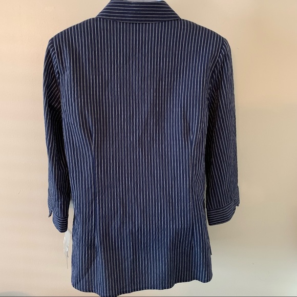 Vintage Alia Blouse Button-Front Striped Sz 8 NWT - Picture 6 of 12